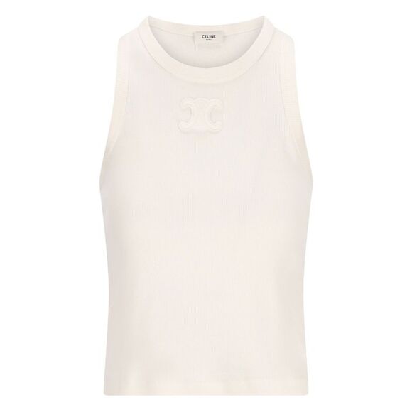 CELINE Sweaters - Celine Women Triomphe Cotton Tank Top